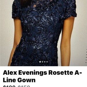 Alex Evenings Midnight Blue Floral Dress